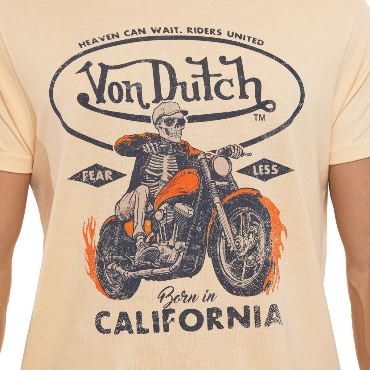 VON DUTCH Ανδρικό T-Shirt Βαμβάκι Μπέζ VD/1/TR/FEAR/CR 126/BEIGE 1823522