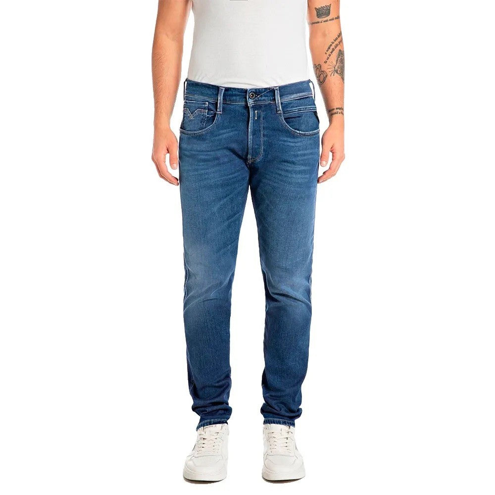 REPLAY Ανδρικό Παντελόνι Jeans ANBASS Βαμβάκι/Ελαστάνη Μπλε Slim Fit M914Y.000.87910A-007 DARK BLUE 1824993