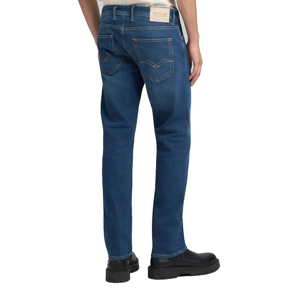 REPLAY Ανδρικό Παντελόνι Jeans ANBASS Βαμβάκι/Ελαστάνη Μπλε Regular Fit MA972.000.285130-007 DARK BLUE 1824994