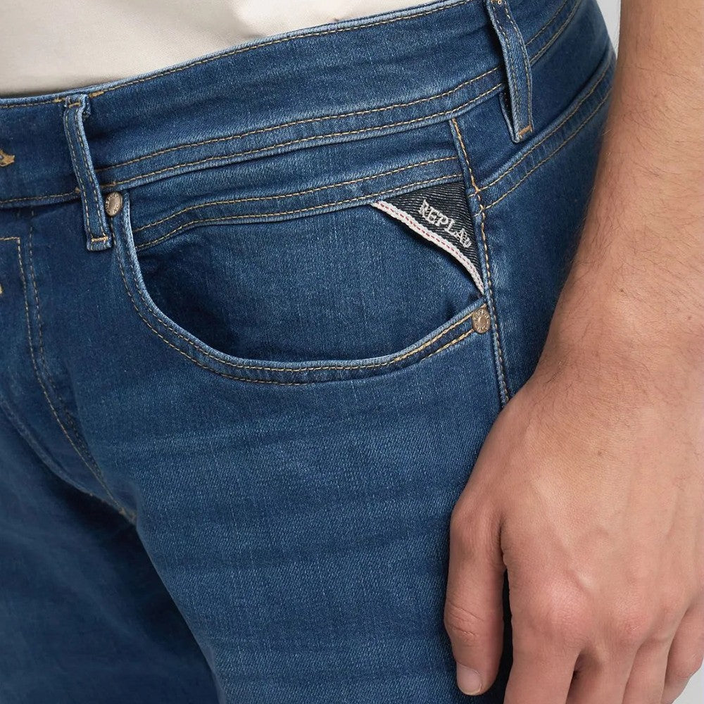 REPLAY Ανδρικό Παντελόνι Jeans ANBASS Βαμβάκι/Ελαστάνη Μπλε Regular Fit MA972.000.285130-007 DARK BLUE 1824994