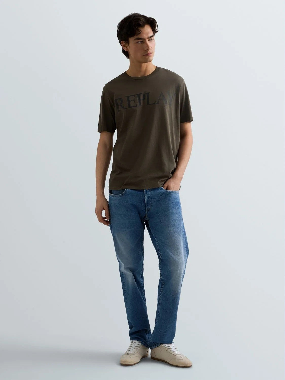 REPLAY Ανδρικό Παντελόνι Jeans Grover Βαμβάκι/Ελαστάνη Μπλε Regular Fit MA972.000.573844-007 MEDIUM BLUE 1824995