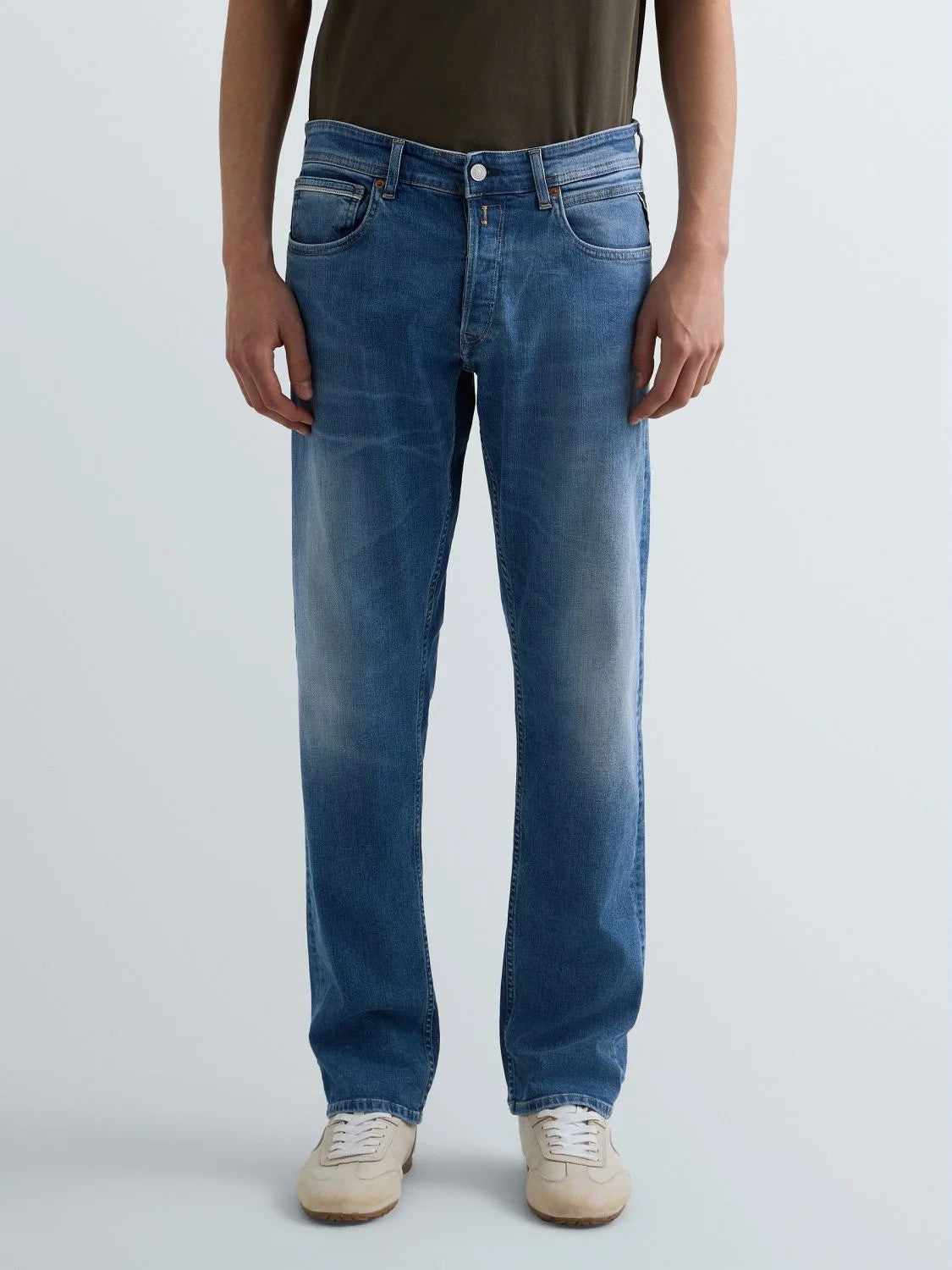 REPLAY Ανδρικό Παντελόνι Jeans Grover Βαμβάκι/Ελαστάνη Μπλε Regular Fit MA972.000.573844-007 MEDIUM BLUE 1824995