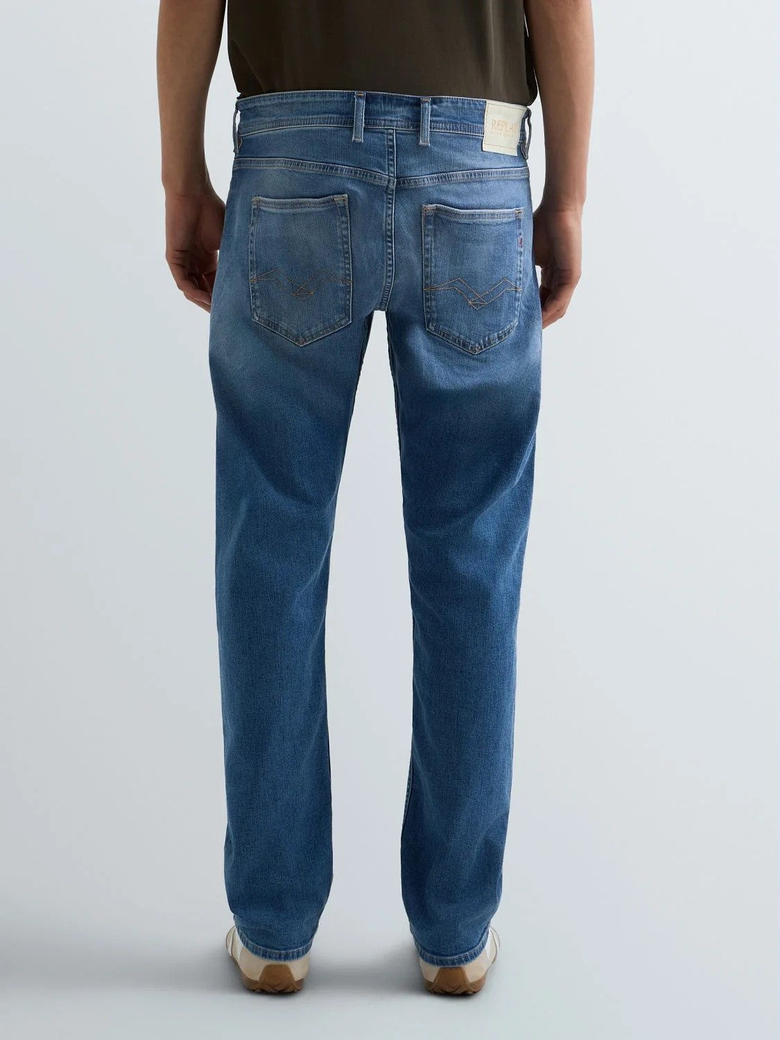 REPLAY Ανδρικό Παντελόνι Jeans Grover Βαμβάκι/Ελαστάνη Μπλε Regular Fit MA972.000.573844-007 MEDIUM BLUE 1824995