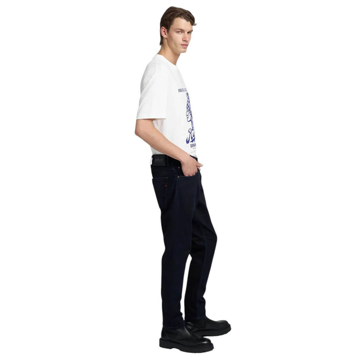 REPLAY Ανδρικό Παντελόνι Jeans WILLBI Βαμβάκι/Ελαστάνη Μπλέ Regular Fit M1008.000.573BB90-007 DARK BLUE 1820352