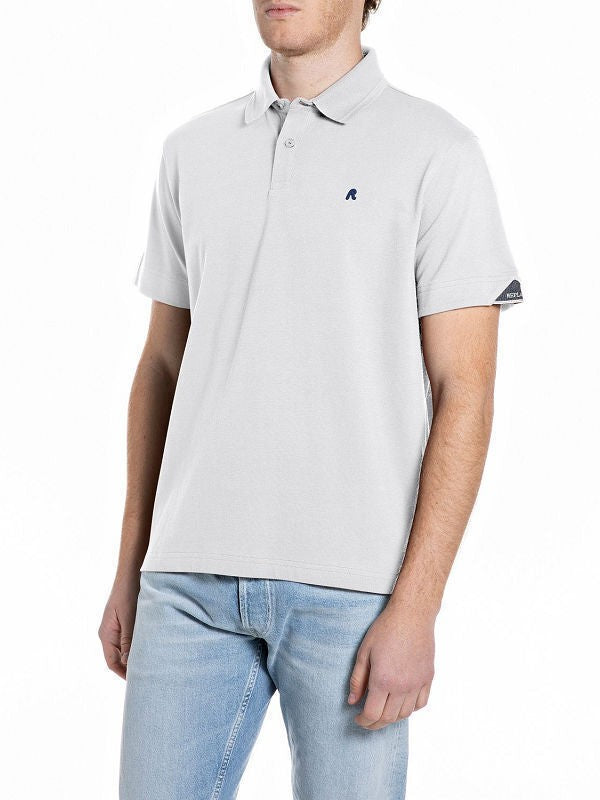 REPLAY Ανδρικό T-Shirt Polo Βαμβάκι/Ελαστάνη Λευκό Regular Fit M3431.000.21868.576-011 NATURAL WHITE 1823376