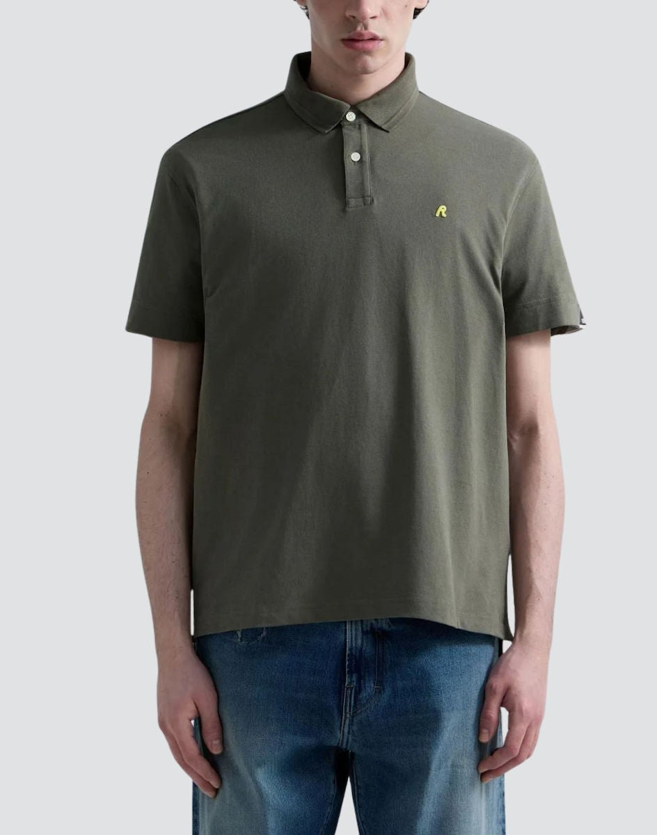 REPLAY Ανδρικό T-Shirt Polo Βαμβάκι/Ελαστάνη Χακί Regular Fit M3431.000.21868.576-851 TUNDRA GREEN 1823376