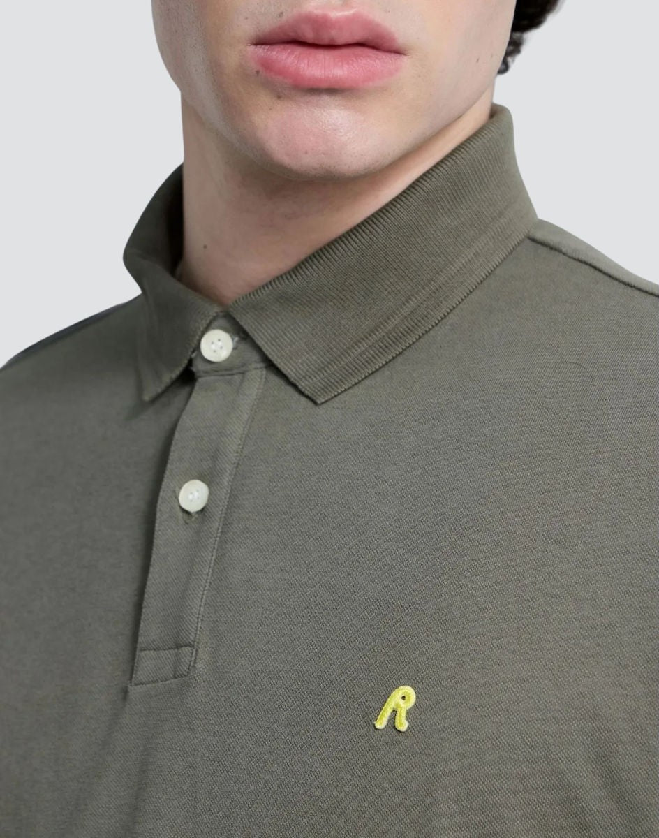 REPLAY Ανδρικό T-Shirt Polo Βαμβάκι/Ελαστάνη Χακί Regular Fit M3431.000.21868.576-851 TUNDRA GREEN 1823376