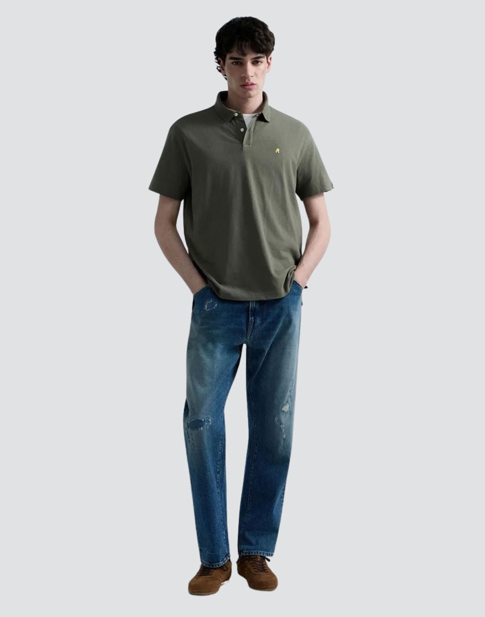 REPLAY Ανδρικό T-Shirt Polo Βαμβάκι/Ελαστάνη Χακί Regular Fit M3431.000.21868.576-851 TUNDRA GREEN 1823376