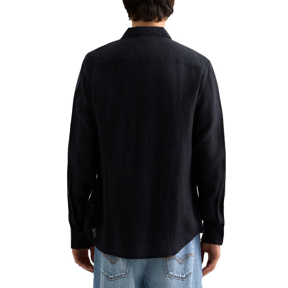 REPLAY Ανδρικό Πουκάμισο Floral Λινό Μπλέ Regular Fit M4159.000.81388B-211 PEWTER BLUE 1825623