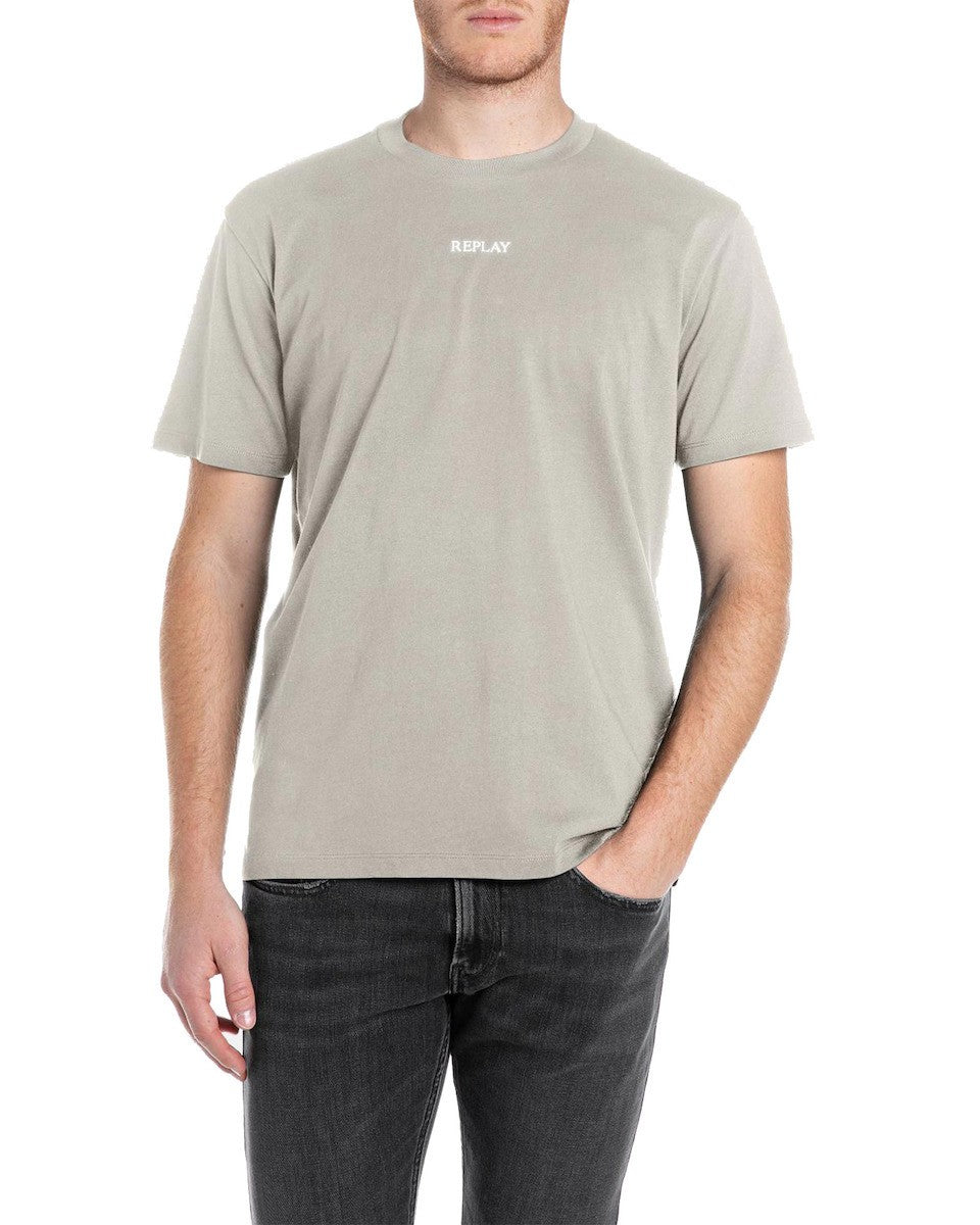 REPLAY Ανδρικό T-Shirt Βαμβάκι Μπέζ Regular Fit M3098.000.2660-858 BONE 1823385