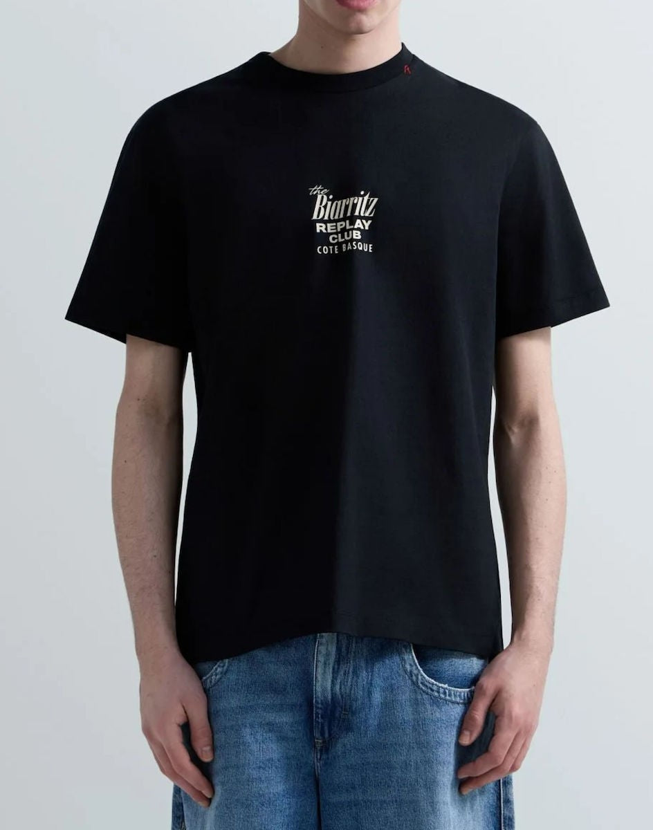 REPLAY Ανδρικό T-Shirt Βαμβάκι Μαύρο Regular Fit M3374.000.23608P-098 BLACK 1824470