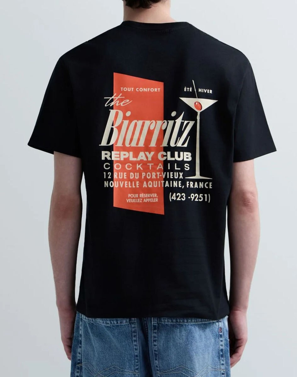 REPLAY Ανδρικό T-Shirt Βαμβάκι Μαύρο Regular Fit M3374.000.23608P-098 BLACK 1824470