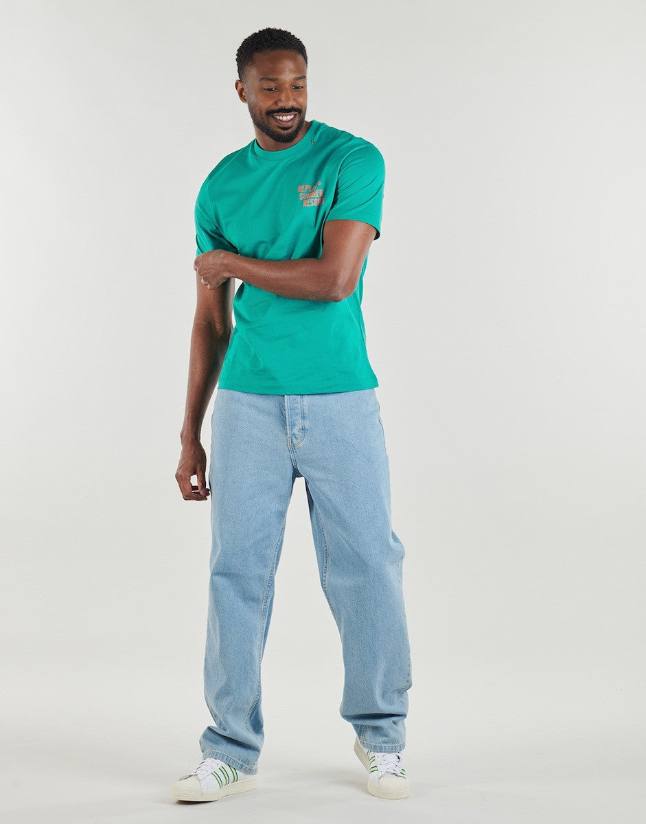 REPLAY Ανδρικό T-Shirt Βαμβάκι Πράσινο Regular Fit M3378.000.23608P-969 EMERALD 1824471