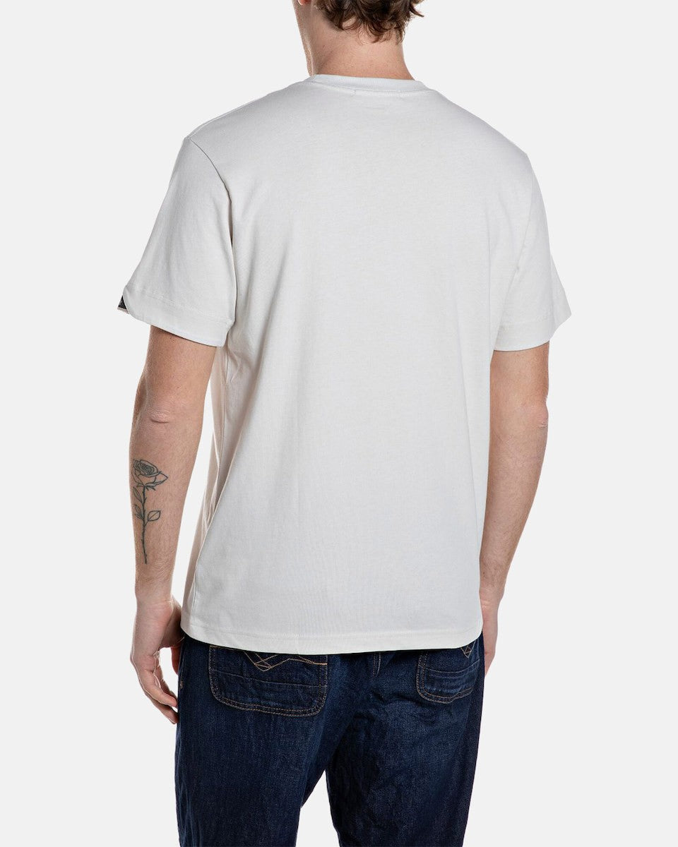 REPLAY Ανδρικό T-Shirt Βαμβάκι Λευκό Regular Fit M3379.000.23608P-409 IVORY 1824472