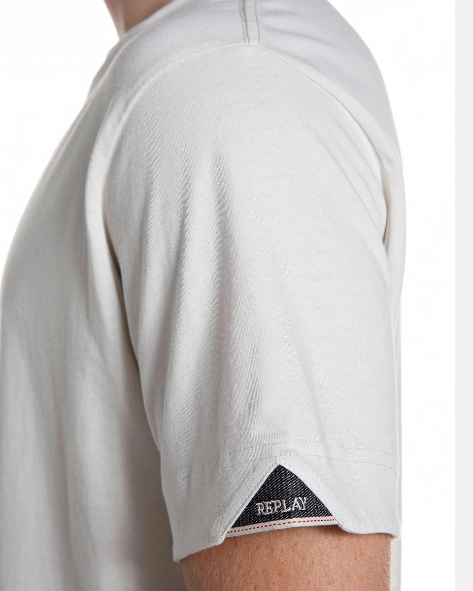 REPLAY Ανδρικό T-Shirt Βαμβάκι Λευκό Regular Fit M3379.000.23608P-409 IVORY 1824472
