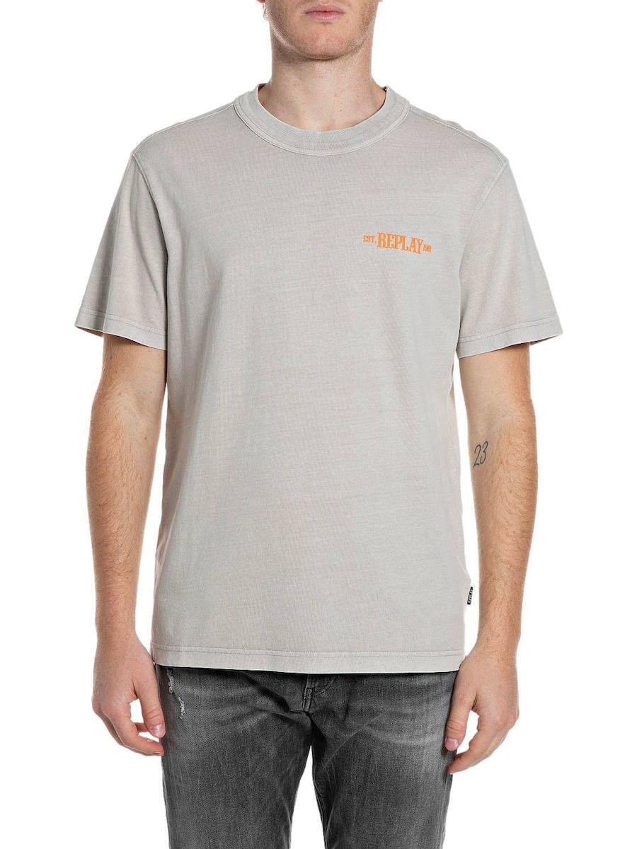 REPLAY Ανδρικό T-Shirt Βαμβάκι Γκρί Regular Fit M3398.000.22662N-772 PEARL GREY 1825217