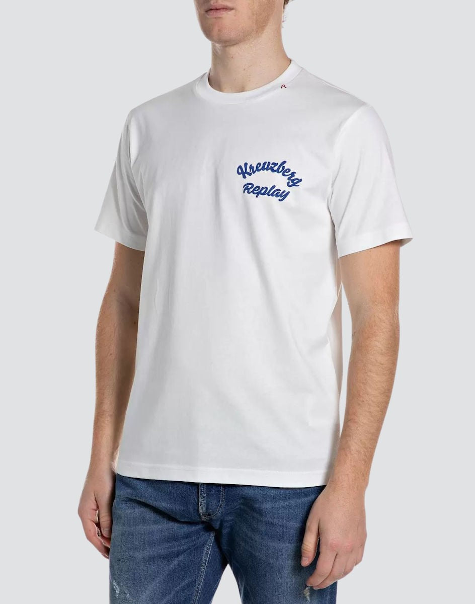 REPLAY Ανδρικό T-Shirt Βαμβάκι Λευκό Regular Fit M3536.000.23608P-011 NATURAL WHITE 1824476