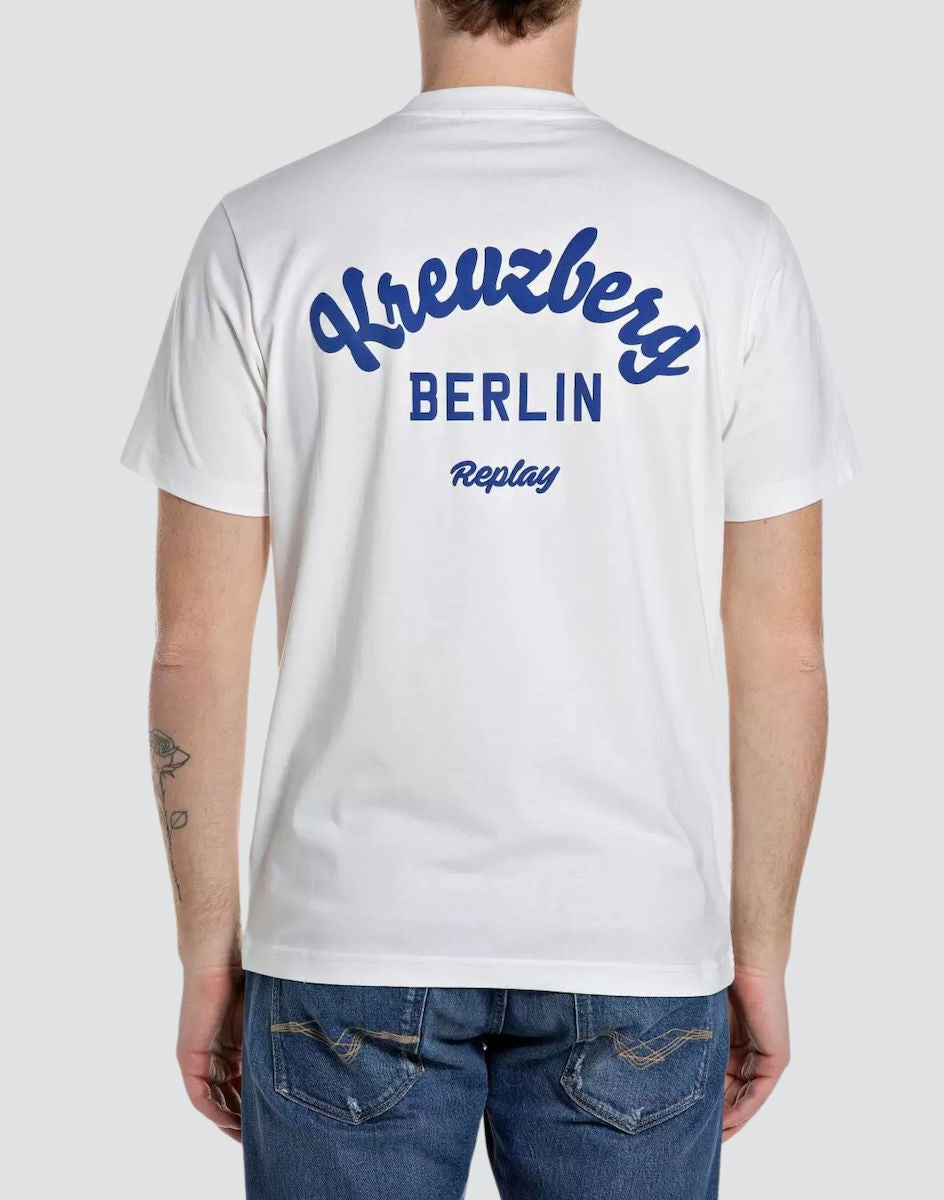 REPLAY Ανδρικό T-Shirt Βαμβάκι Λευκό Regular Fit M3536.000.23608P-011 NATURAL WHITE 1824476