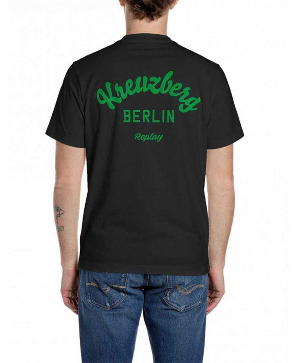 REPLAY Ανδρικό T-Shirt Βαμβάκι Μαύρο Regular Fit M3536.000.23608P-098 BLACK 1824476