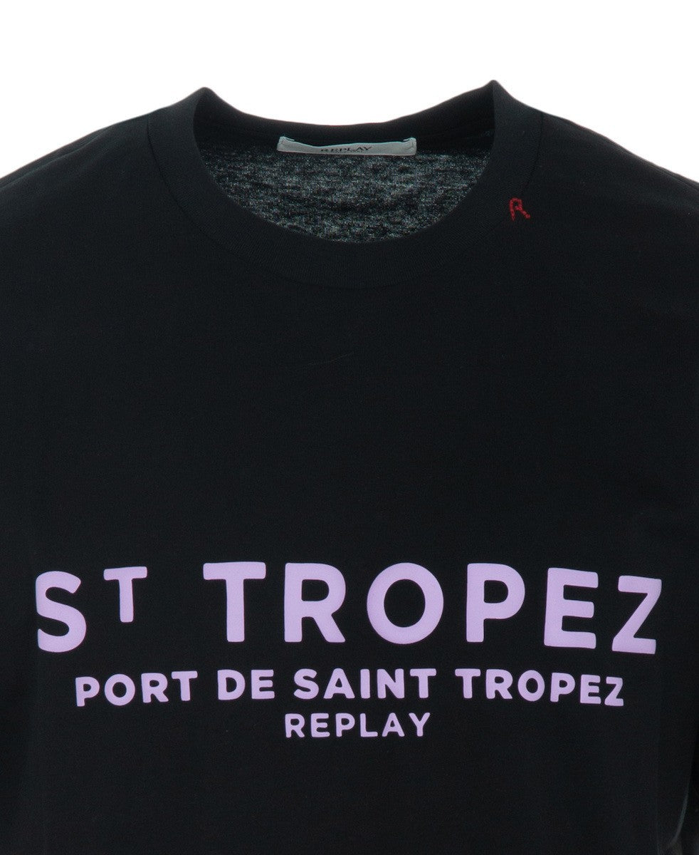 REPLAY Ανδρικό T-Shirt Βαμβάκι Μαύρο Regular Fit M3546.000.23608P-098 BLACK 1824477
