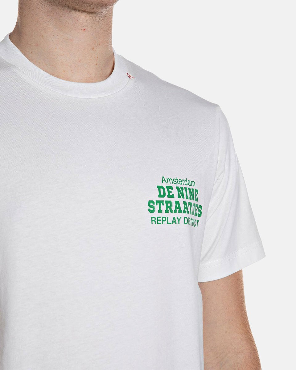 REPLAY Ανδρικό T-Shirt Βαμβάκι Λευκό Regular Fit M3547.000.23608P-011 NATURAL WHITE 1824478