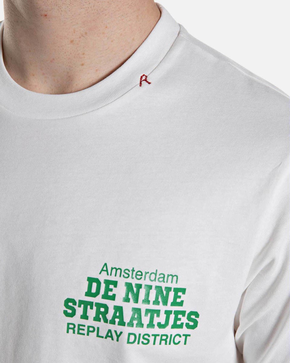 REPLAY Ανδρικό T-Shirt Βαμβάκι Λευκό Regular Fit M3547.000.23608P-011 NATURAL WHITE 1824478
