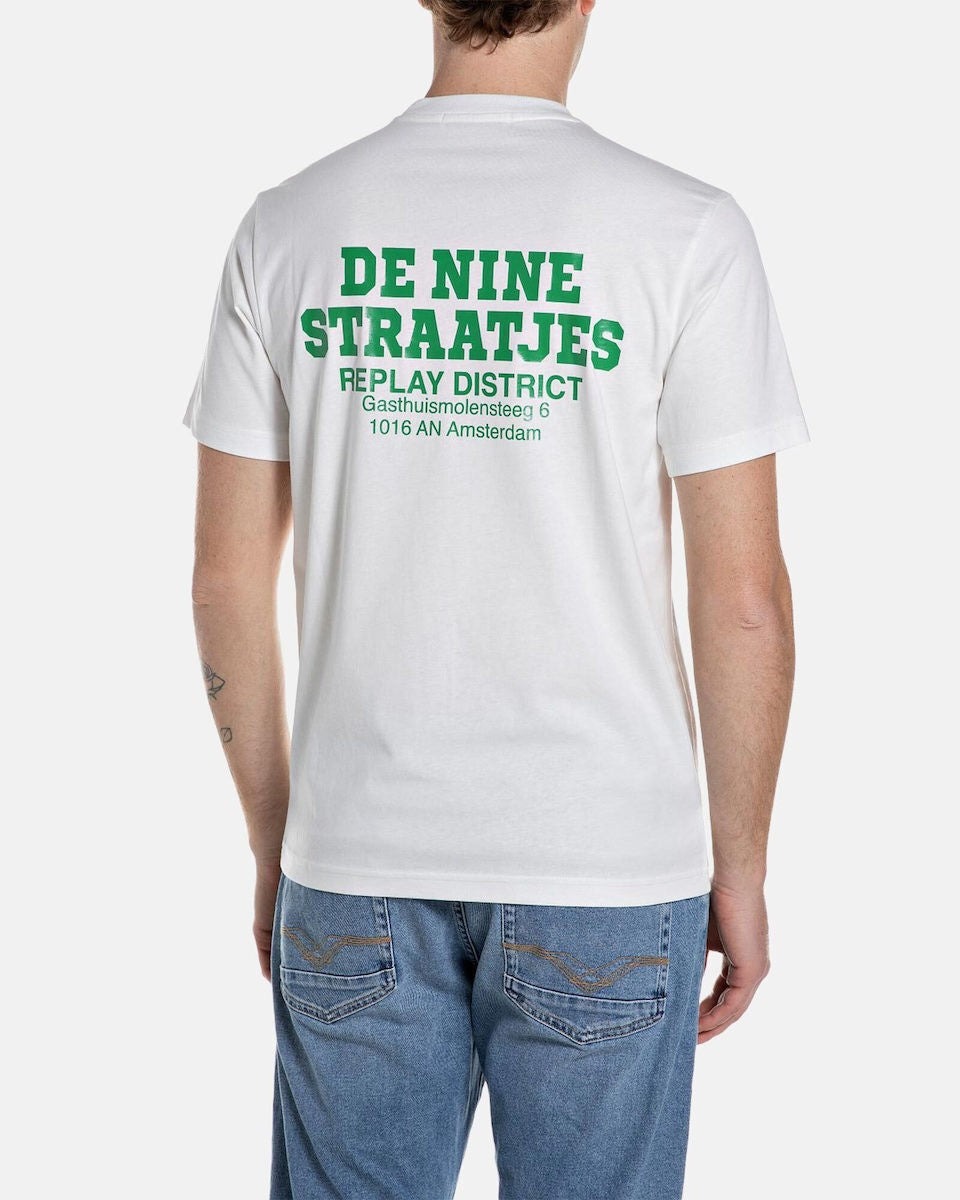 REPLAY Ανδρικό T-Shirt Βαμβάκι Λευκό Regular Fit M3547.000.23608P-011 NATURAL WHITE 1824478