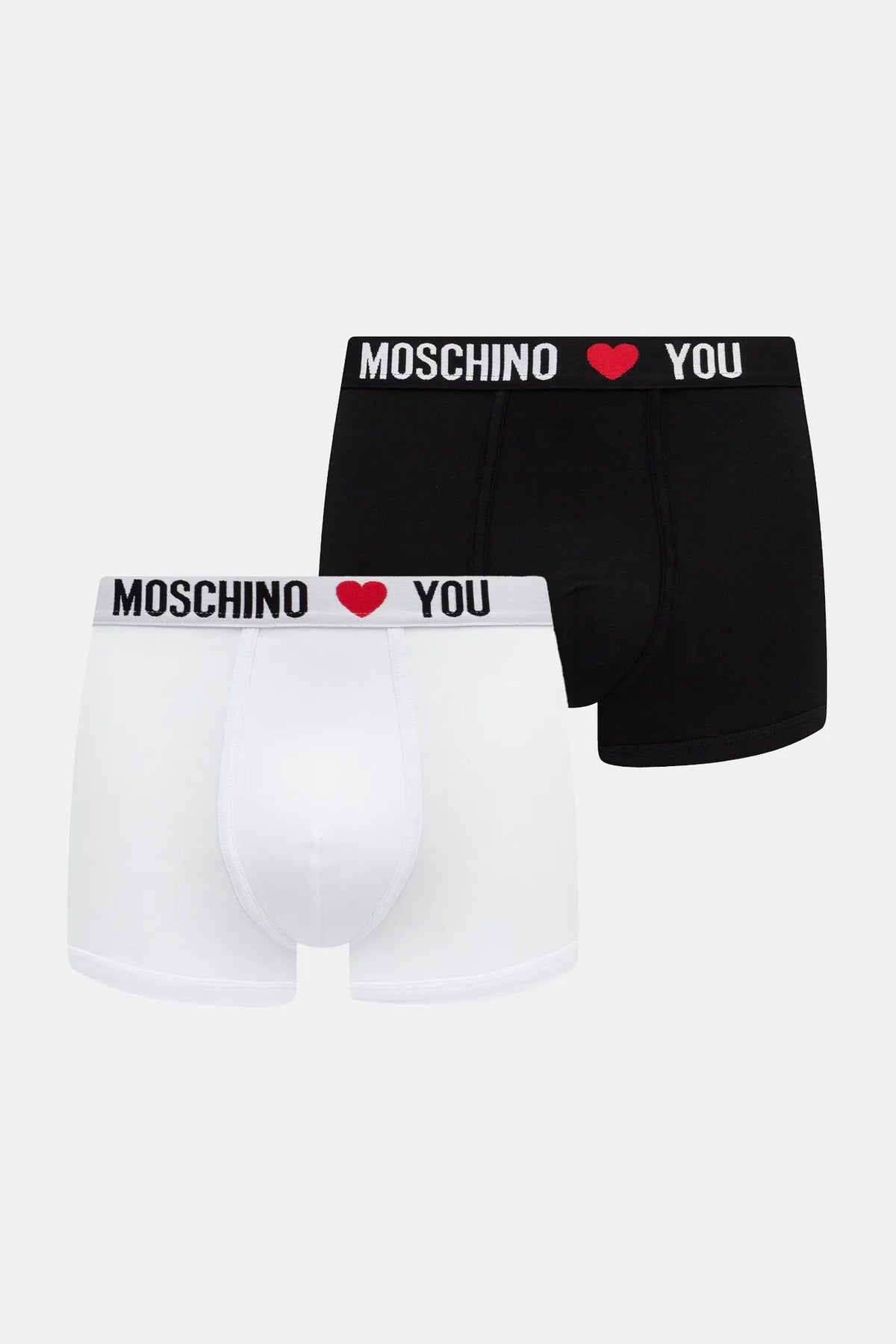 MOSCHINO Ανδρικα Εσώρουχα Boxers Βαμβάκι/Ελαστάνη Μαύρο/Λευκό Regular Fit 1A13114402/1555 1813372