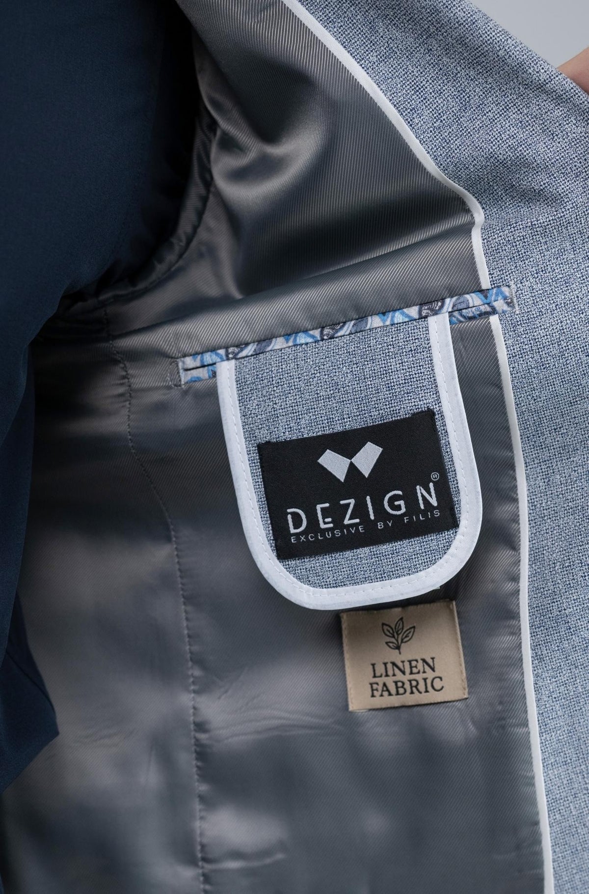 DEZIGN Ανδρικό Σακάκι Πικέ Πολυεστέρας/Βισκόζη/Ελαστάνη Μπλέ Regular Fit 3-2676/23/L.BLUE 1826214
