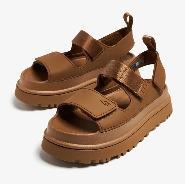 UGG Australia Γυναικεία Σανδάλια GoldenGlow Συνθετικό/Ύφασμα Καφέ 1152685/BRWN BISON BROWN 1822195