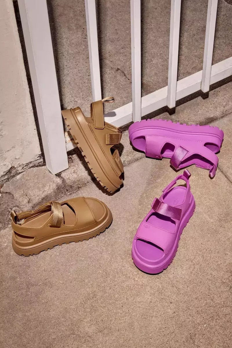 UGG Australia Γυναικεία Σανδάλια GoldenGlow Συνθετικό/Ύφασμα Καφέ 1152685/BRWN BISON BROWN 1822195