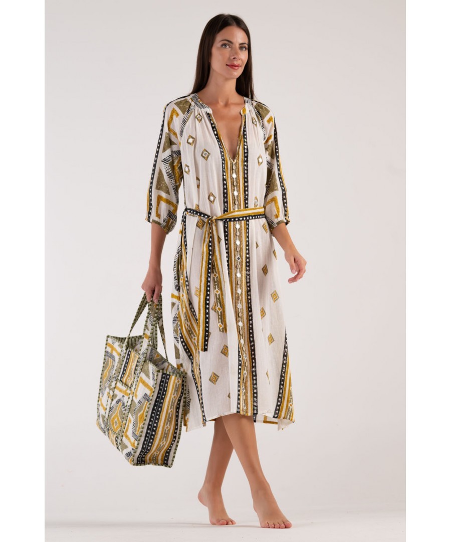 AMELIE Γυναικείο Φόρεμα Maxi Βισκόζη Λευκό 10.3962-WHITE 1826091