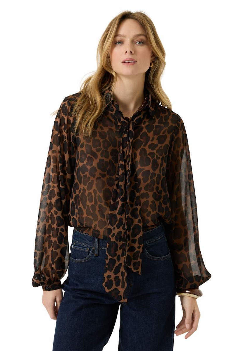 GARCIA  Γυναικείο Πουκάμισο Πολυεστέρας Animal Print GARCIA U260035 BLACK 1829016