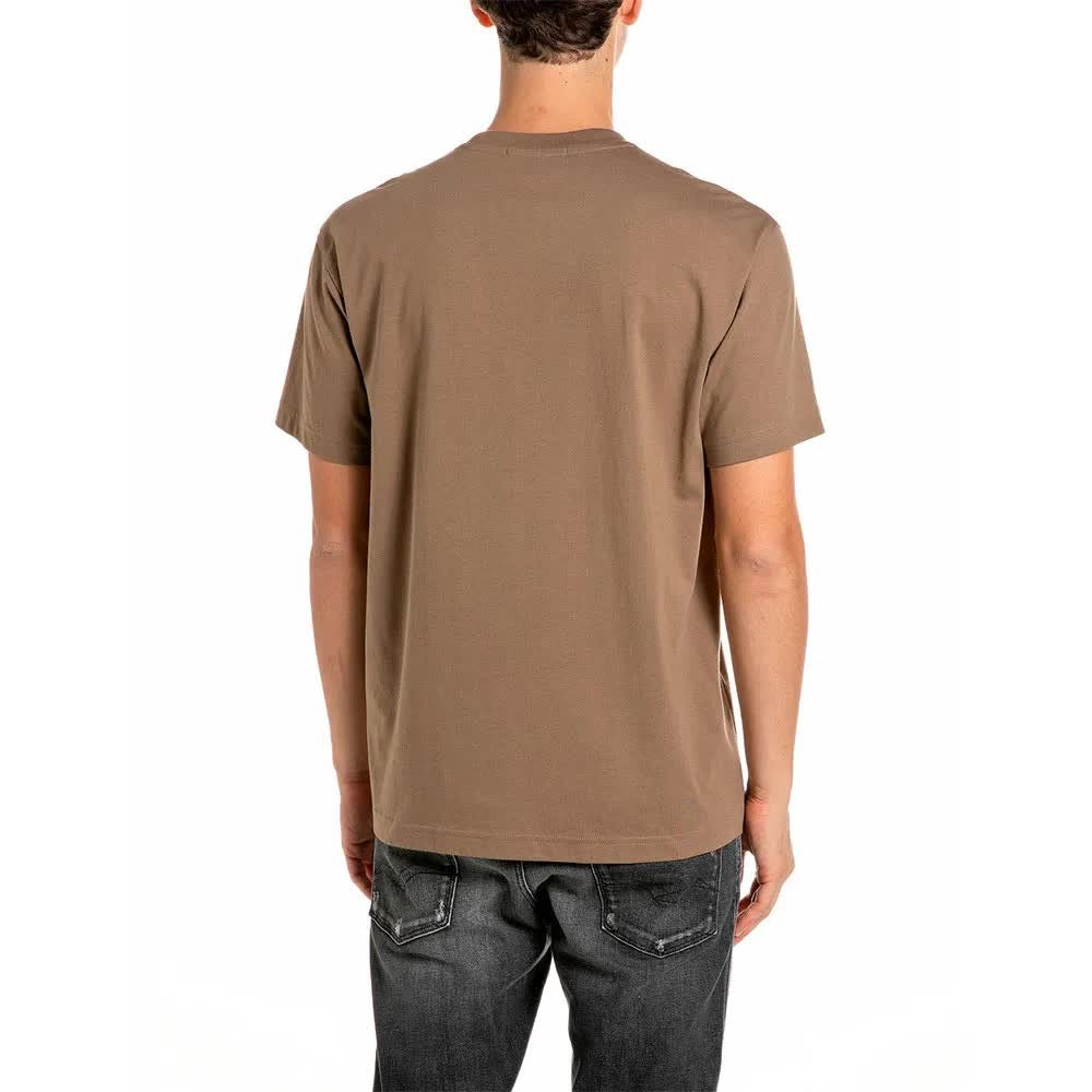 REPLAY Ανδρικό T-Shirt Βαμβάκι Καφέ Regular Fit M12BE.001.00QMJ MUD 1829240