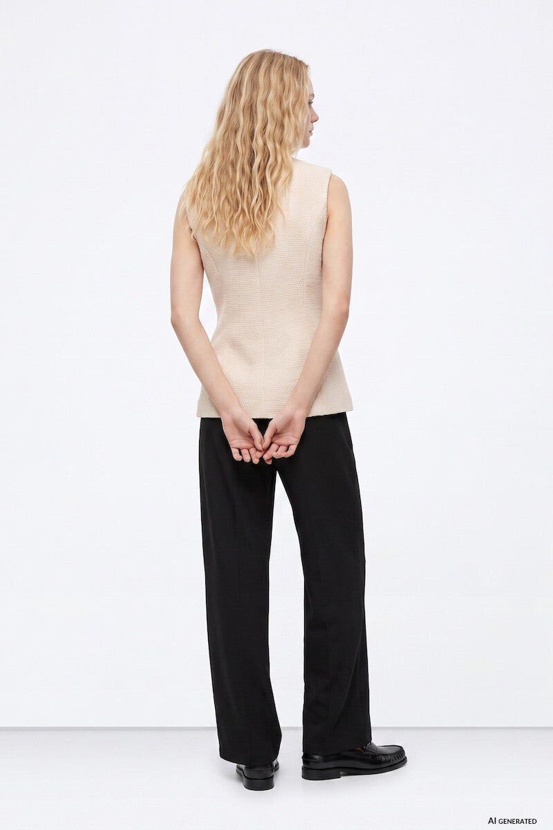 TIFFOSI Γυναικείο Παντελόνι Υφασμάτινο Μαύρο Loose Fit 10066853-000 Preto 1828701