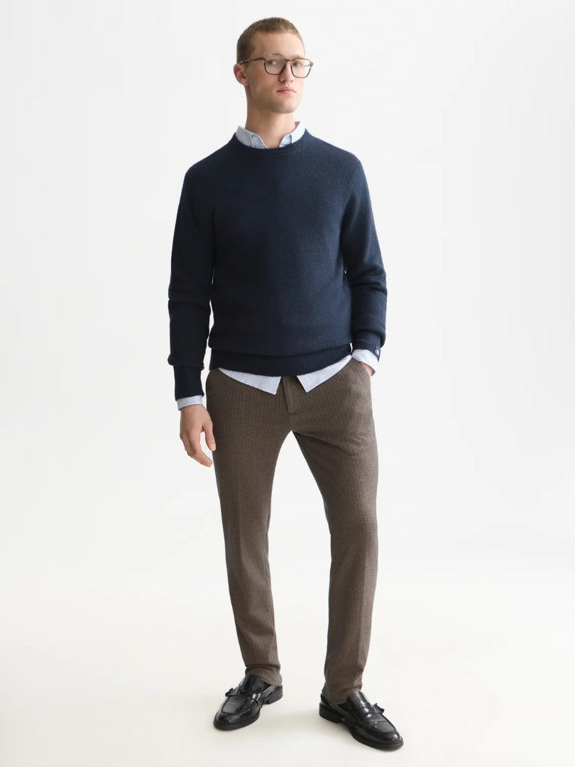 SCOTCH & SODA Ανδρικό Πλεκτό Πουλόβερ Ακρυλικό/Μαλλί Μπλέ Regular Fit 183770-SC401.01 1827418