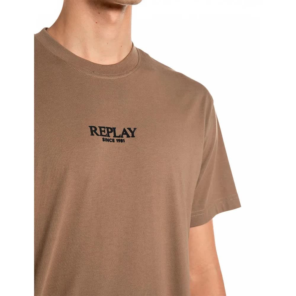 REPLAY Ανδρικό T-Shirt Βαμβάκι Καφέ Regular Fit M12BE.001.00QMJ MUD 1829240