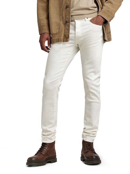 G-STAR RAW 3301 Ανδρικό Παντελόνι Jean Βαμβάκι/Ελαστάνη Λευκό Slim Fit 51001-C258-G006 Άσπρο 1779141