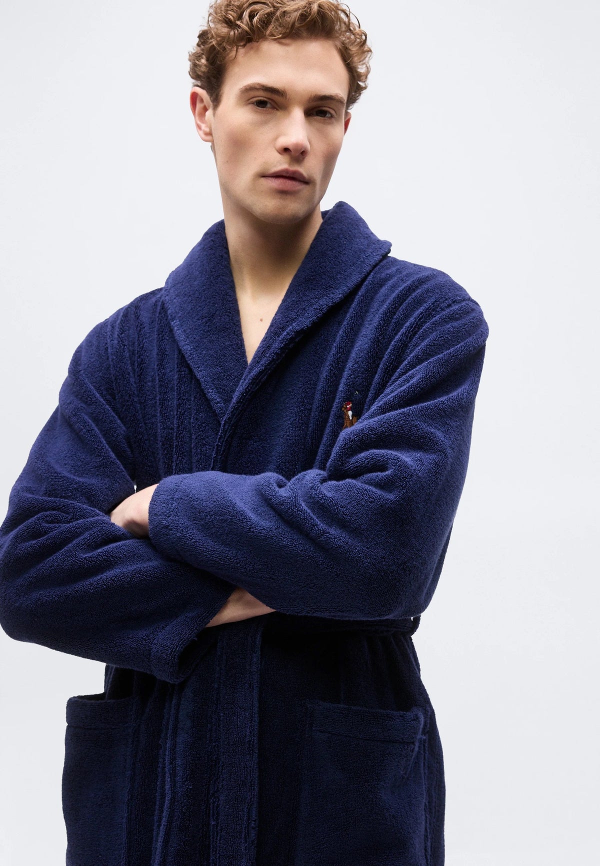 POLO RALPH LAUREN Ανδρική Ρόμπα SHAWL ROBE Βαμβάκι Μπλέ  714899683009 NEWPORT NAVY 1829470