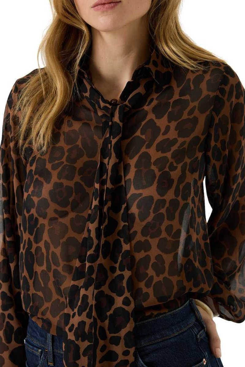GARCIA  Γυναικείο Πουκάμισο Πολυεστέρας Animal Print GARCIA U260035 BLACK 1829016