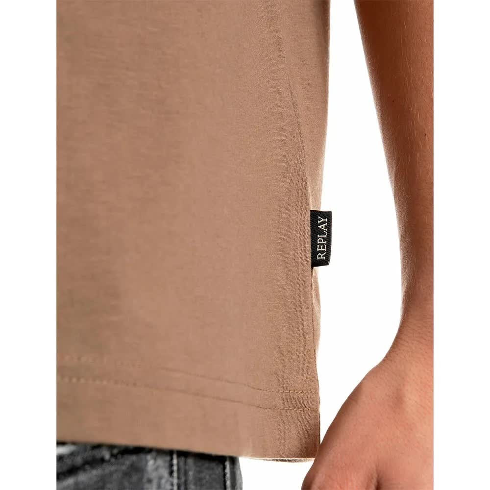 REPLAY Ανδρικό T-Shirt Βαμβάκι Καφέ Regular Fit M12BE.001.00QMJ MUD 1829240