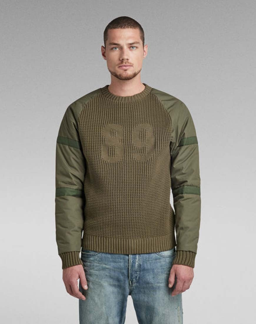 G-STAR RAW Ανδρικό Πουλόβερ Βαμβάκι/Πολυεστέρας/Ακρυλικό Χακί Regular Fit D20414-C867-723 COMBAT 1763574