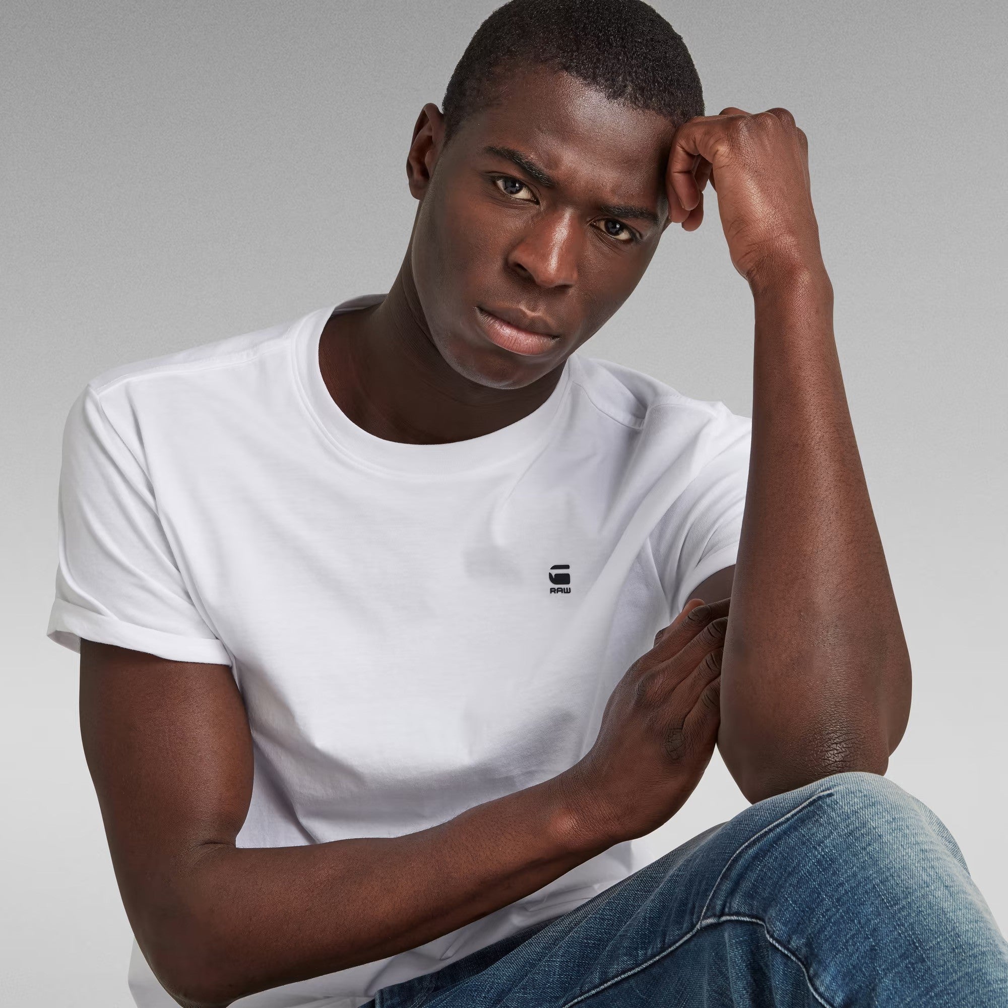G-STAR  RAW Ανδρικό T-shirt Βαμβάκι Λευκό Relaxed Fit D16396-B353-110/110-white 1800039