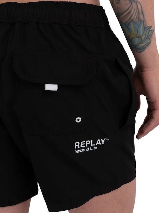 REPLAY Ανδρικό Μαγιό Σορτς Πολυεστέρας Μαύρο Regular Fit LM1127.000.82972R/098 BLACK 1800457