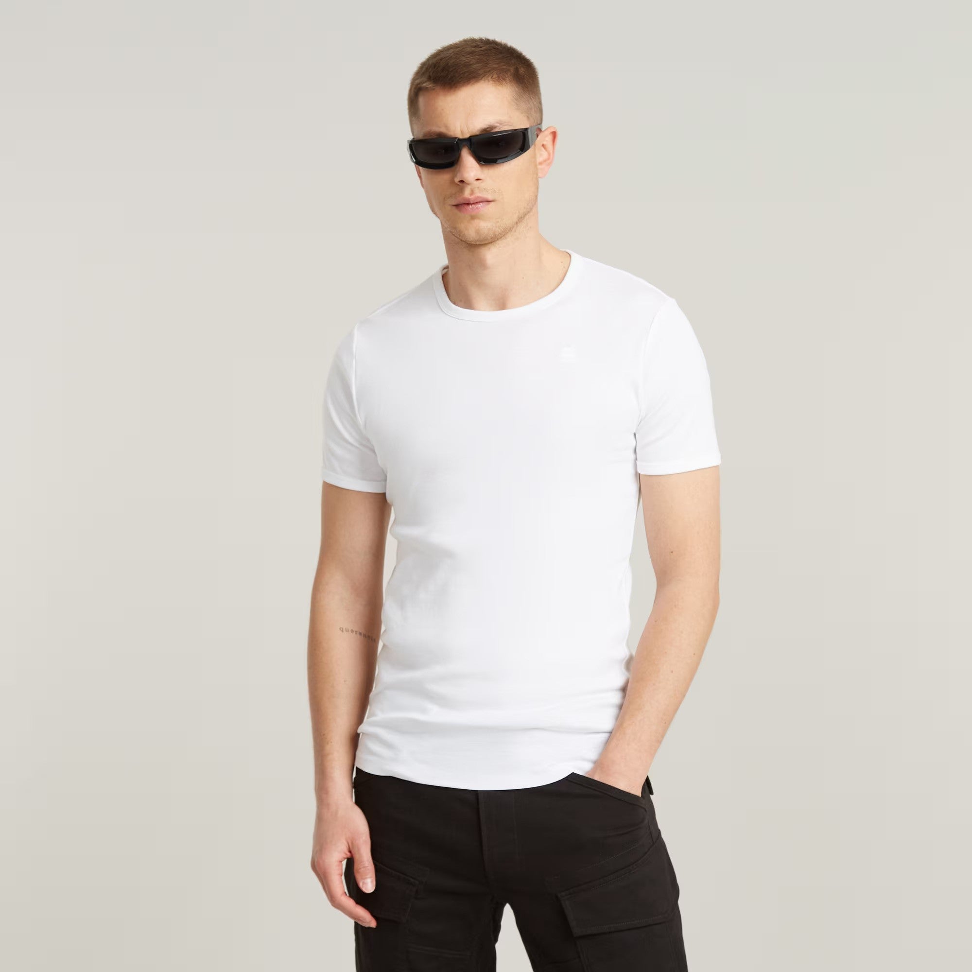 G-STAR RAW Ανδρικό T-shirt Βαμβάκι/Ελαστάνη Λευκό Slim Fit D07205-124-110/White 1804861