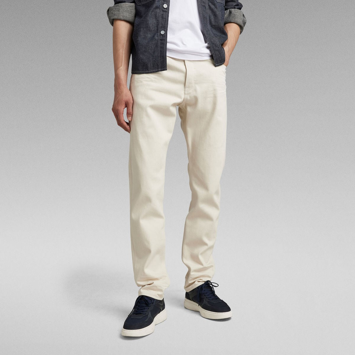 G-STAR RAW Ανδρικό Παντελόνι Τζίν Βαμβάκι Εκρού Straight Fit D19161-D300-159-ecru 1807318