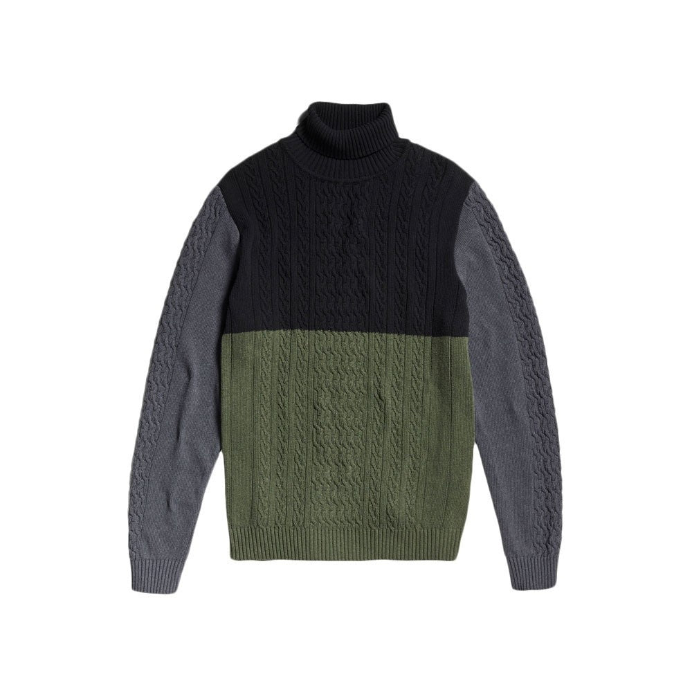 G-STAR RAW Ανδρικό Πουλόβερ Βαμβάκι/Πολυεστέρας Μαύρο/Πράσινο/Γκρί Relaxed Fit D22482-D239-D562 1807410