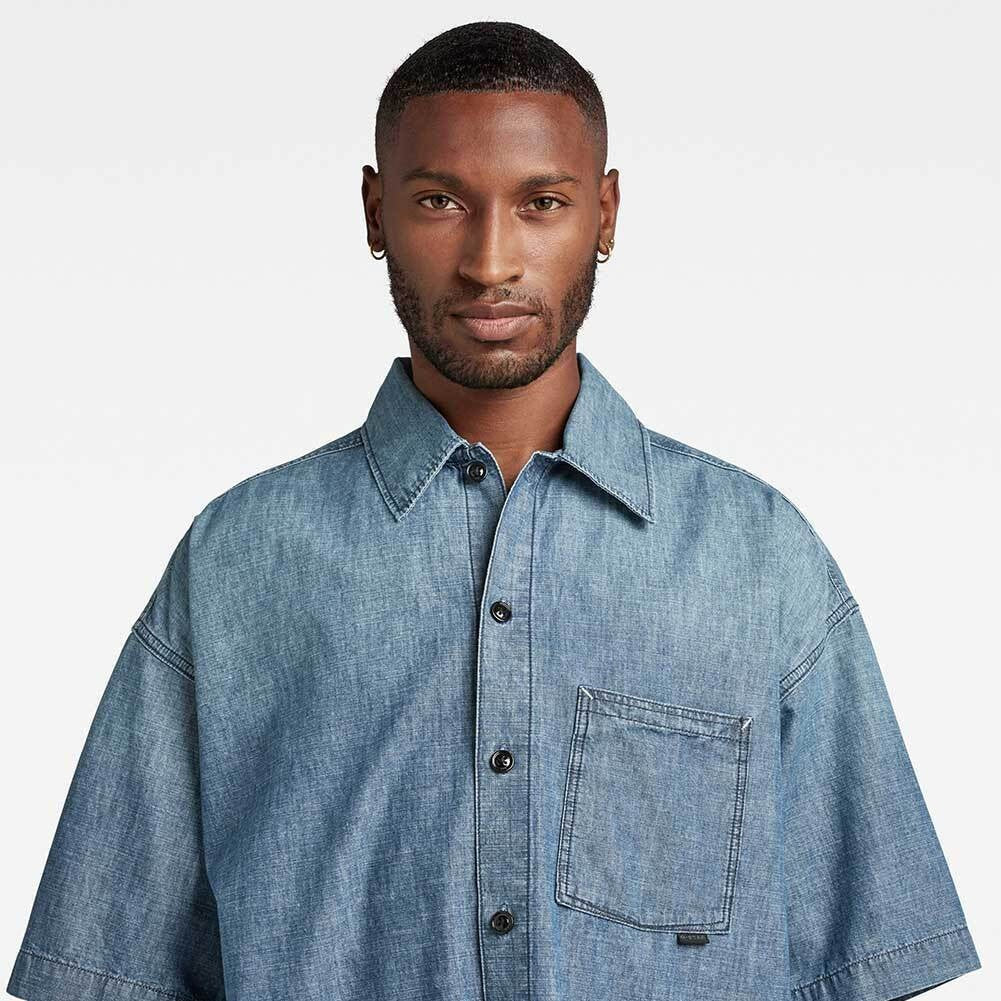 G-STAR RAW Ανδρικό Πουκάμισο Denim Βαμβάκι Μπλέ Oversized Fit D23095-D311-D891 1807426