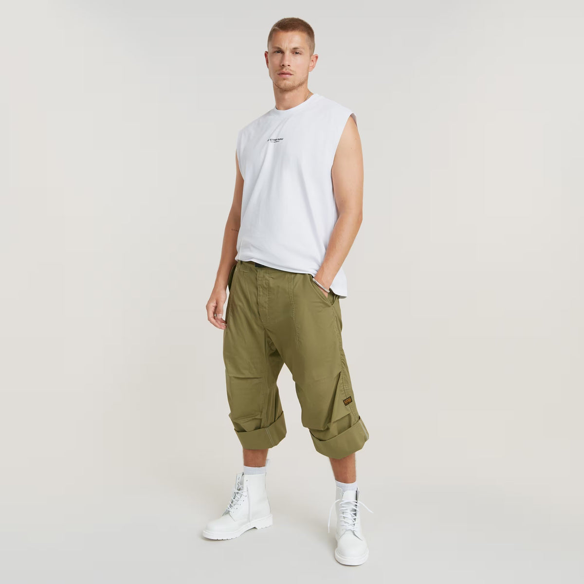 G-STAR RAW Ανδρικό Παντελόνι Baloon Βαμβάκι Λαδί Loose Fit D24314-D308-B212 1807436