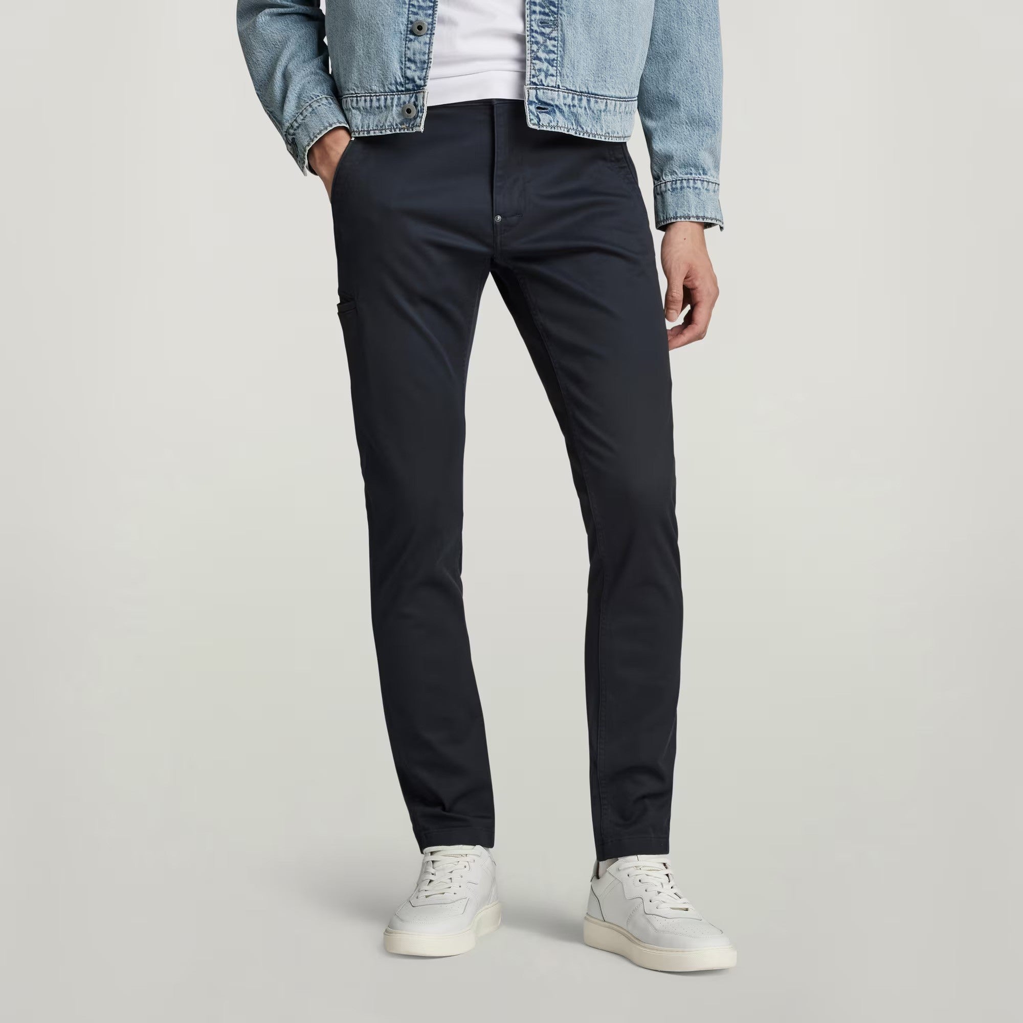 G-STAR RAW Ανδρικό Παντελόνι Chino Βαμβάκι/Ελαστάνη Μπλέ Skinny Fit D21974-C105-C742-salute 1807369